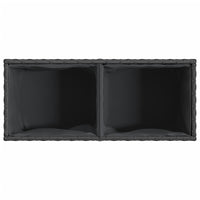 Fioriere da Giardino con 2 Vasi Nere 72x30x32 cm in Polyrattan 3210528