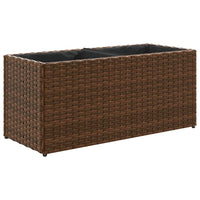 vidaXL Fioriere da Giardino con 2 Vasi Marrone 72x30x32 cm Polyrattan