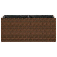 vidaXL Fioriere da Giardino con 2 Vasi Marrone 72x30x32 cm Polyrattan