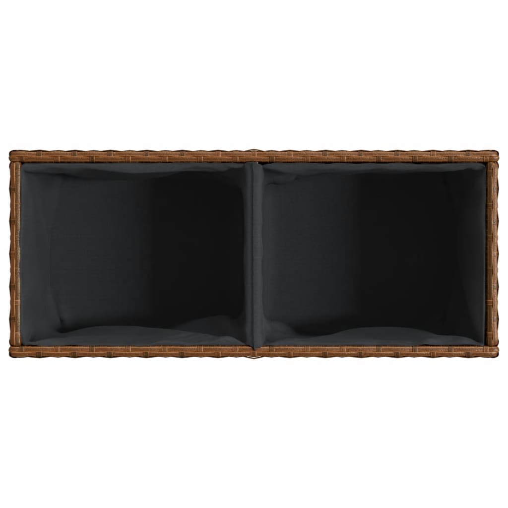vidaXL Fioriere da Giardino con 2 Vasi Marrone 72x30x32 cm Polyrattan