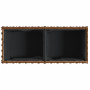 vidaXL Fioriere da Giardino con 2 Vasi Marrone 72x30x32 cm Polyrattan
