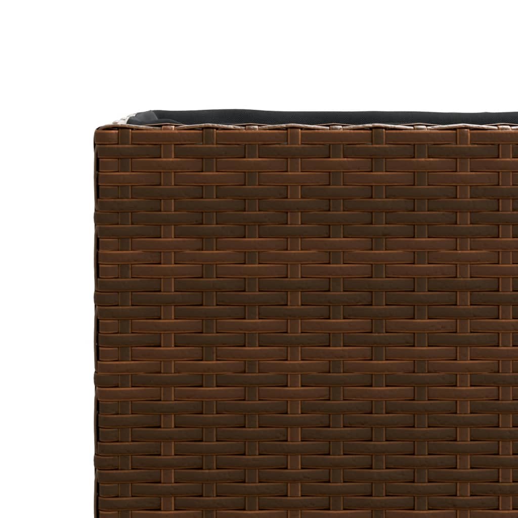 vidaXL Fioriere da Giardino con 2 Vasi Marrone 72x30x32 cm Polyrattan