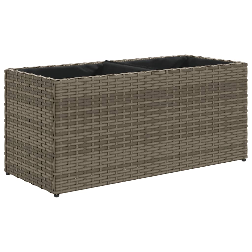 Fioriere da Giardino con 2 Vasi Grigie 72x30x32 cm Polyrattan 3210530