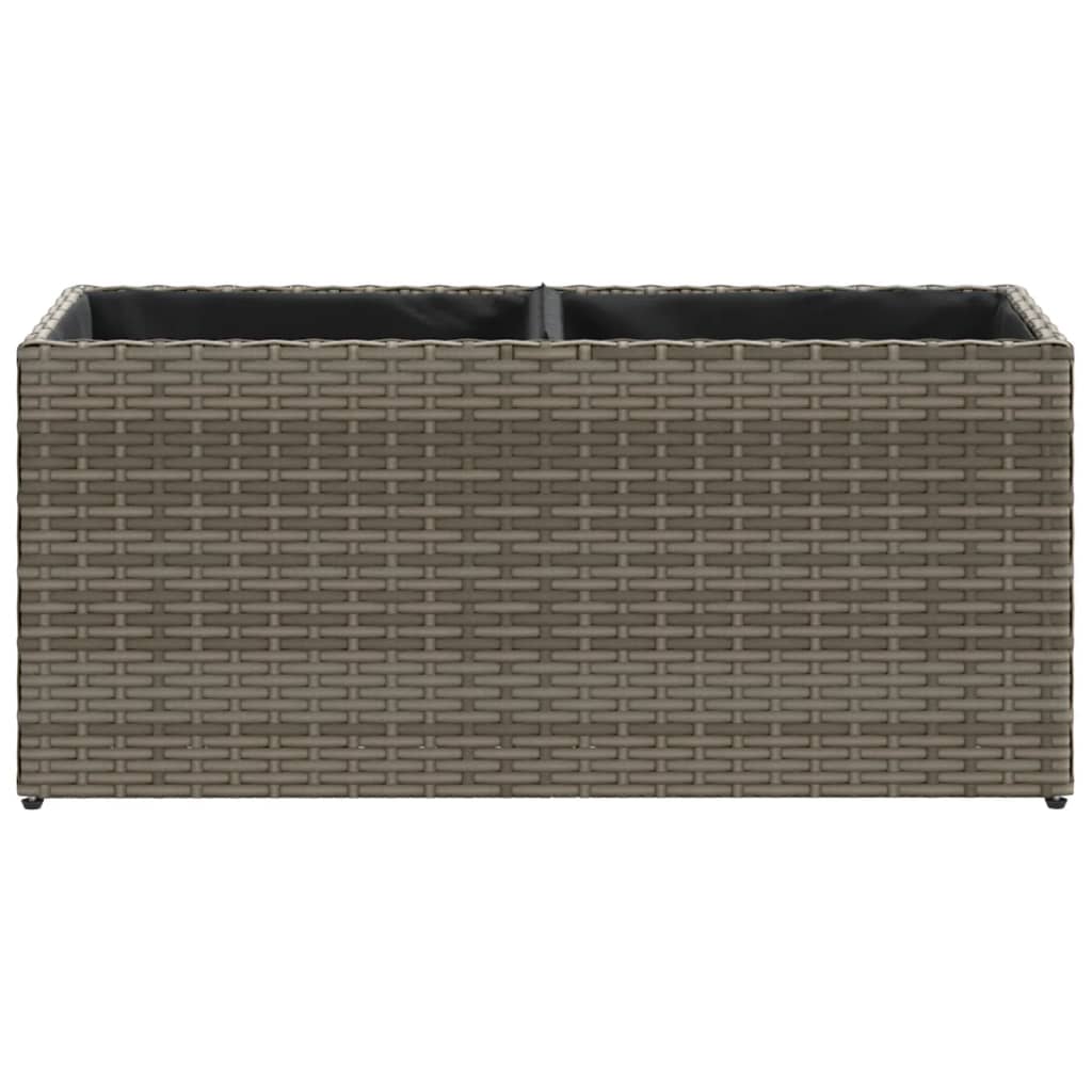 Fioriere da Giardino con 2 Vasi Grigie 72x30x32 cm Polyrattan 3210530