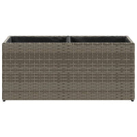 Fioriere da Giardino con 2 Vasi Grigie 72x30x32 cm Polyrattan 3210530