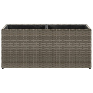 Fioriere da Giardino con 2 Vasi Grigie 72x30x32 cm Polyrattan 3210530