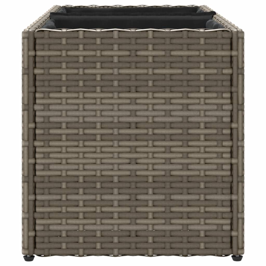 Fioriere da Giardino con 2 Vasi Grigie 72x30x32 cm Polyrattan 3210530