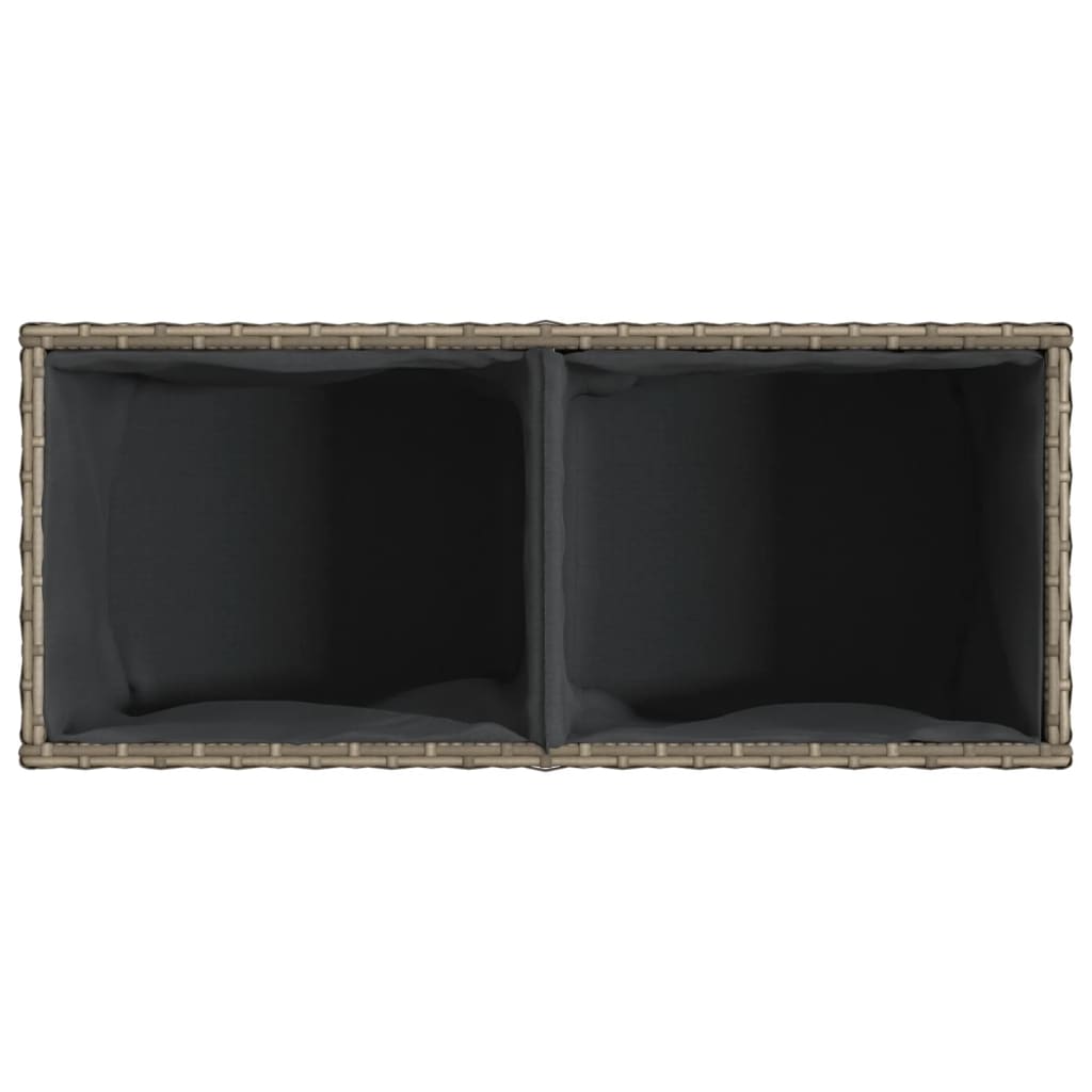 Fioriere da Giardino con 2 Vasi Grigie 72x30x32 cm Polyrattan 3210530