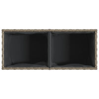 Fioriere da Giardino con 2 Vasi Grigie 72x30x32 cm Polyrattan 3210530