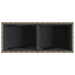 Fioriere da Giardino con 2 Vasi Grigie 72x30x32 cm Polyrattan 3210530