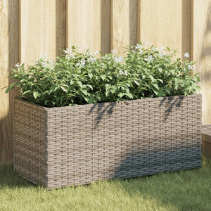 Fioriere da Giardino con 2 Vasi Grigie 72x30x32 cm Polyrattan 3210530