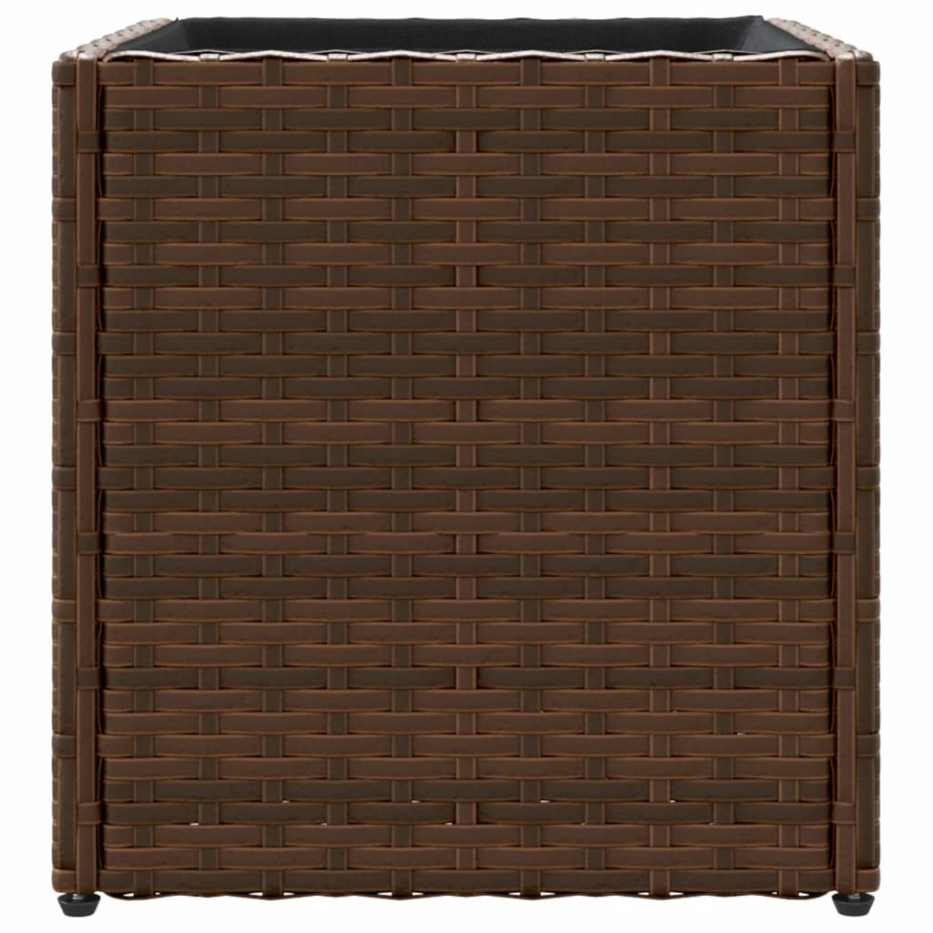 vidaXL Fioriere da Giardino 2 pz Marrone 36x30x32 cm in Polyrattan
