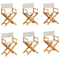 Sedie da Giardino Pieghevoli 6 pz Bianco Crema in Tessuto 3208911
