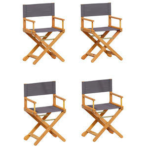 Sedie da Giardino Pieghevoli 4 pz Grigio Scuro in Tessuto 3208913