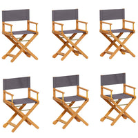 Sedie da Giardino Pieghevoli 6 pz Grigio Scuro in Tessuto 3208914