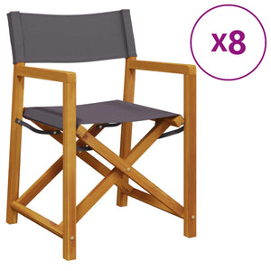 Sedie da Giardino Pieghevoli 8 pz Grigio Scuro in Tessuto 3208921