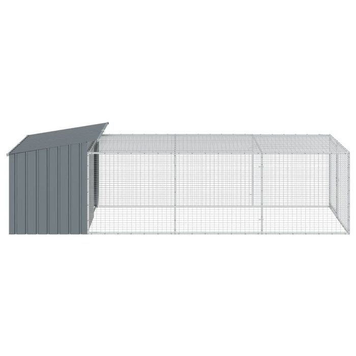 Cuccia per cani con recinto antracite 153x396x110 cm in acciaio zincato 3214223