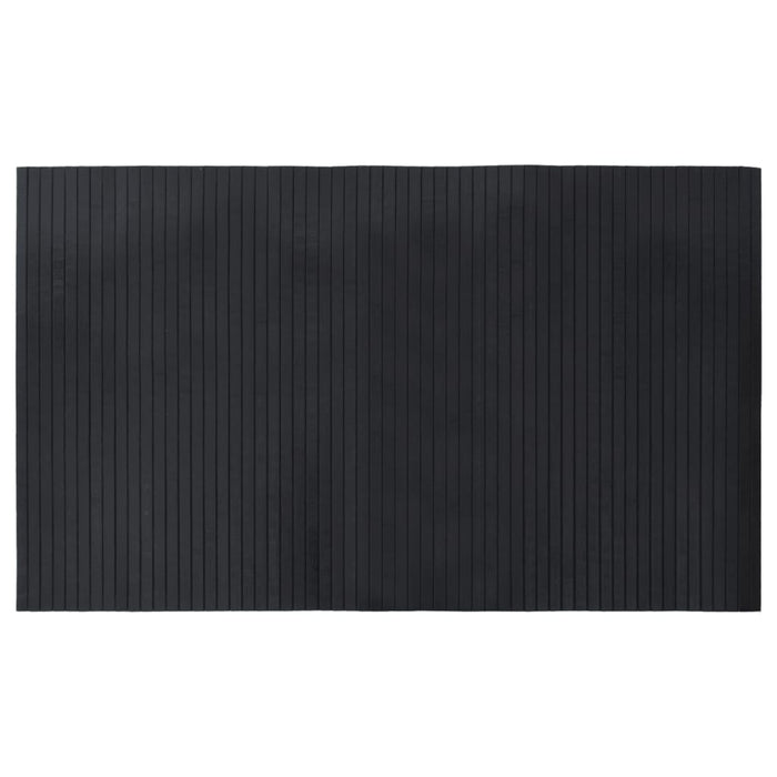 Tappeto Rettangolare Nero 60x100 cm in Bambù 376708