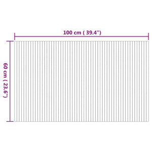 Tappeto Rettangolare Naturale 60x100 cm in Bambù 376709