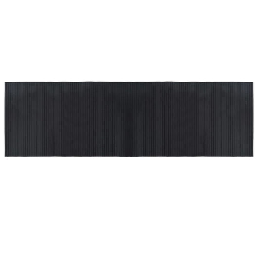 Tappeto Rettangolare Nero 60x200 cm in Bambù 376714