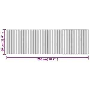 vidaXL Tappeto Rettangolare Nero 60x200 cm in Bambù