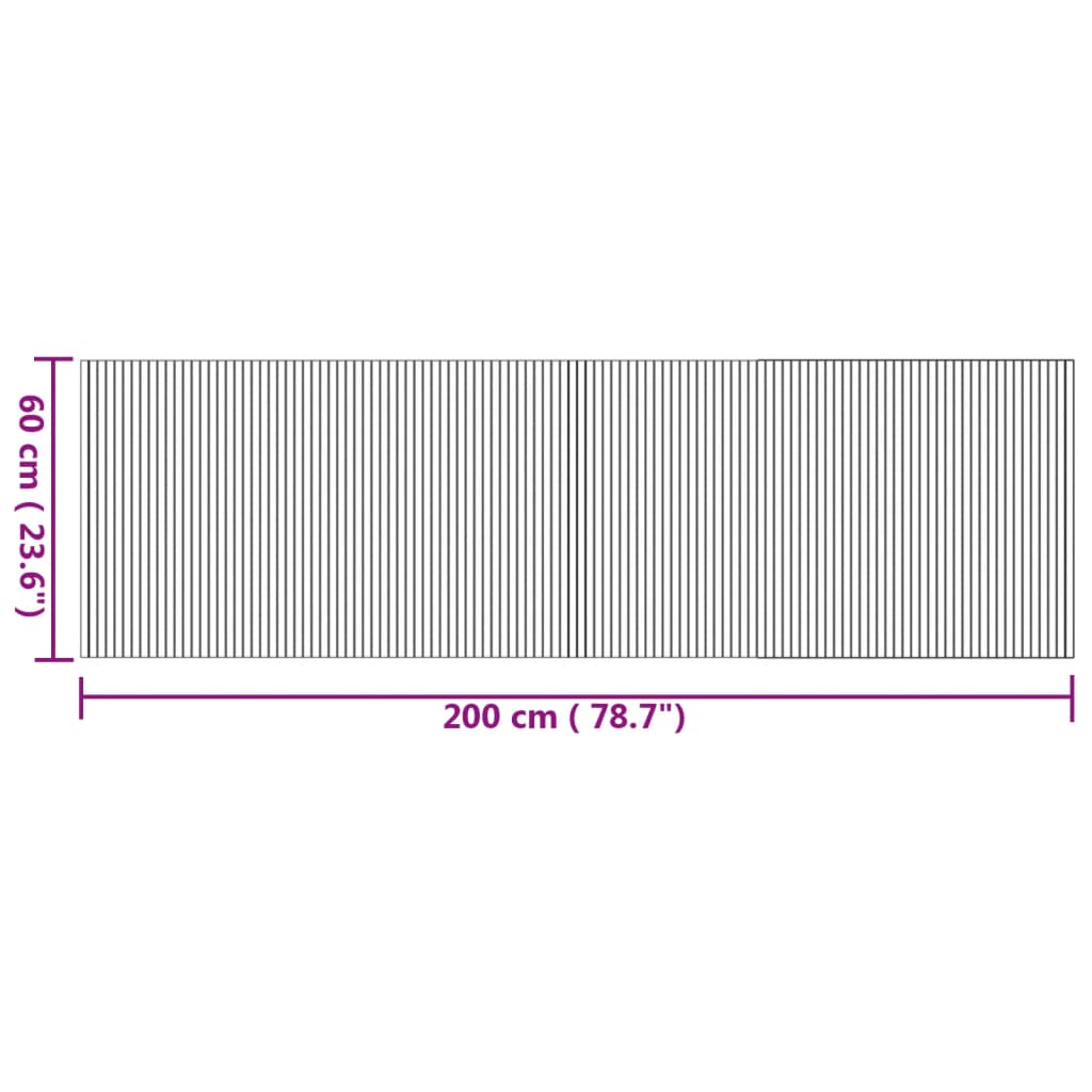 vidaXL Tappeto Rettangolare Naturale 60x200 cm in Bambù