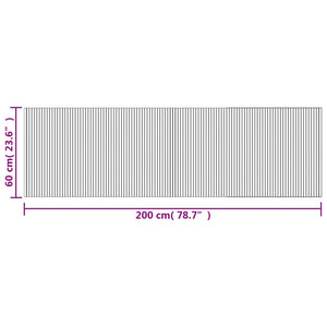 Tappeto Rettangolare Grigio 60x200 cm in Bambù 376718