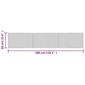 Tappeto Rettangolare Nero 60x300 cm in Bambù