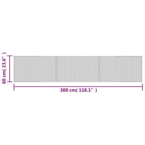 Tappeto Rettangolare Grigio 60x300 cm in Bambù