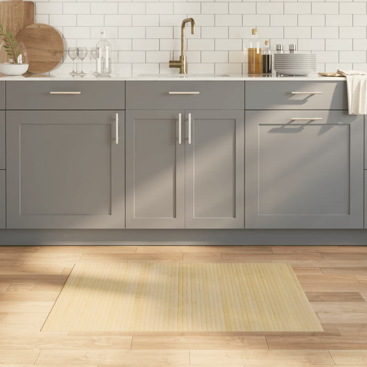 Tappeto Rettangolare Natura Chiaro 70x100 cm in Bambù 376741