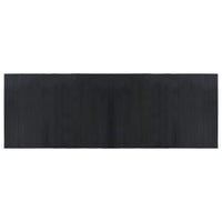 Tappeto Rettangolare Nero 70x200 cm in Bambù 376744