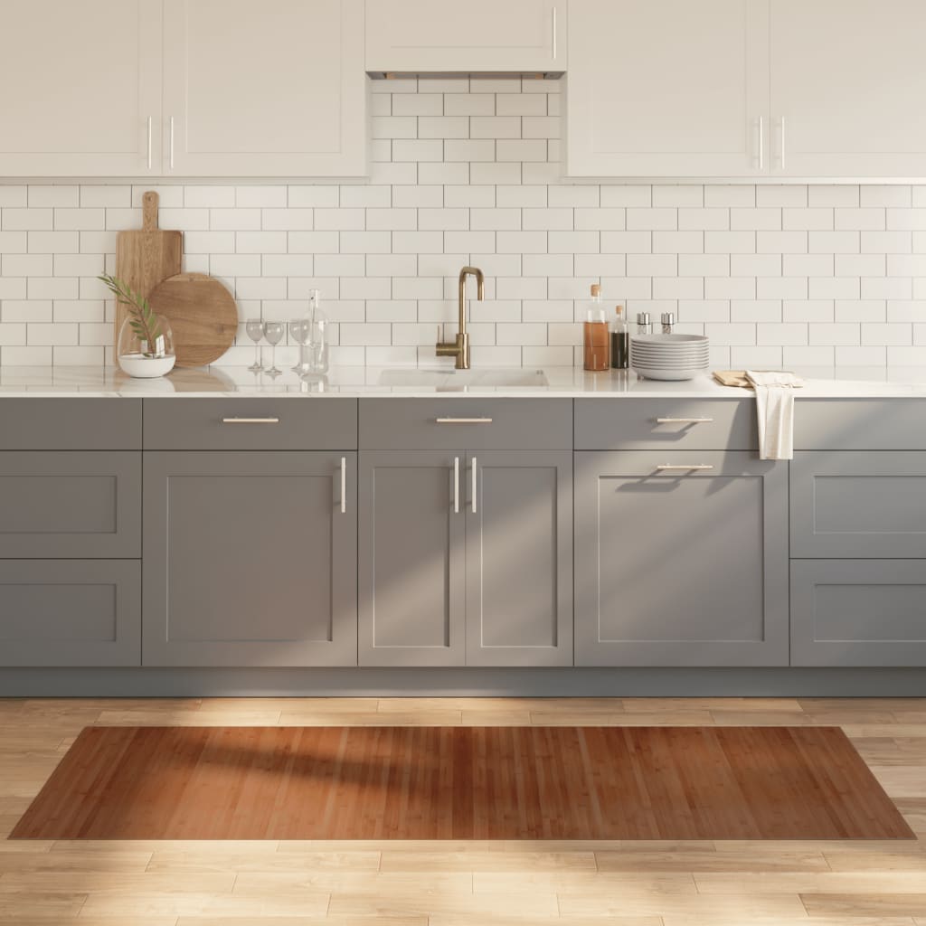 Tappeto Rettangolare Marrone 70x200 cm in Bambù 376746