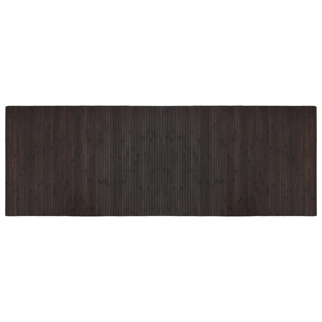 Tappeto Rettangolare Marrone Scuro 70x200 cm in Bambù 376749