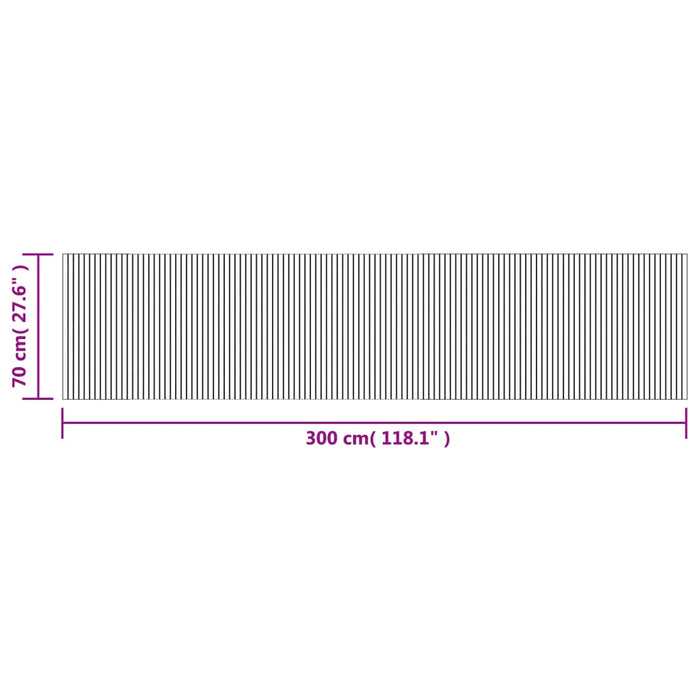 Tappeto Rettangolare Natura Chiaro 70x300 cm in Bambù
