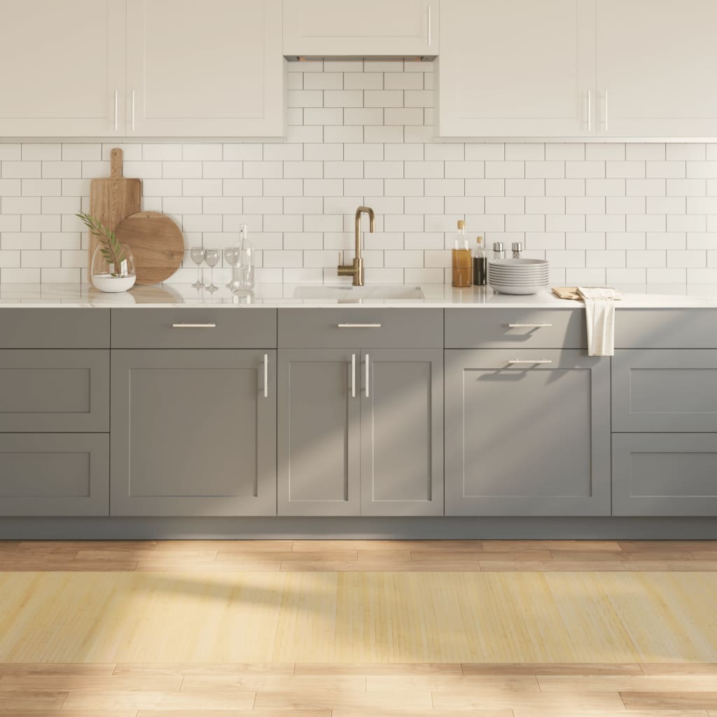 Tappeto Rettangolare Natura Chiaro 70x300 cm in Bambù 376753