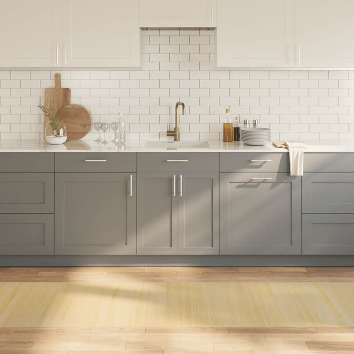 Tappeto Rettangolare Natura Chiaro 70x300 cm in Bambù 376753