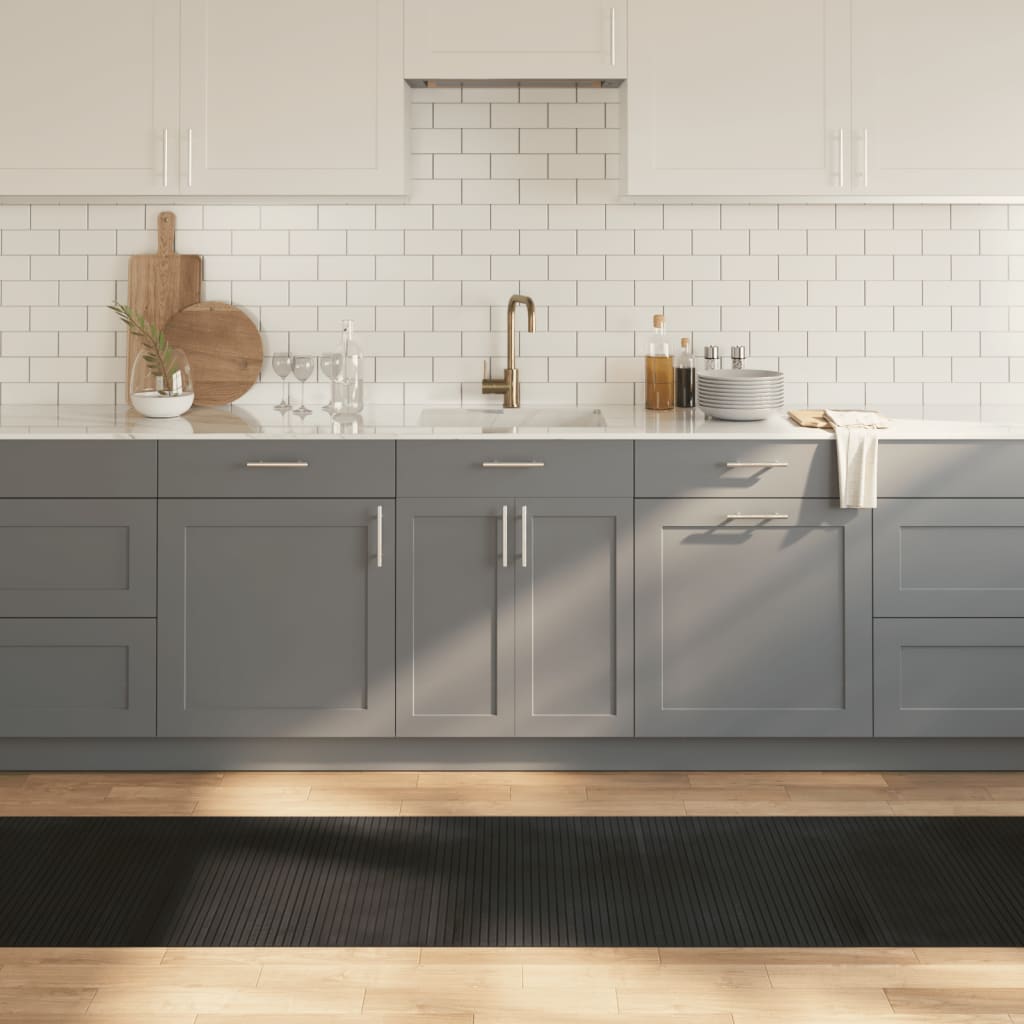 Tappeto Rettangolare Nero 70x500 cm in Bambù 376762