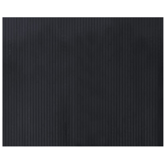 Tappeto Rettangolare Nero 80x100 cm in Bambù 376768