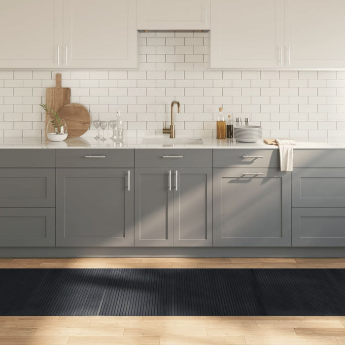 Tappeto Rettangolare Nero 80x300 cm in Bambù