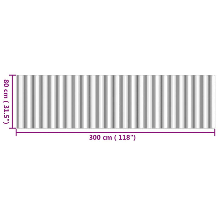 Tappeto Rettangolare Natura 80x300 cm in Bambù