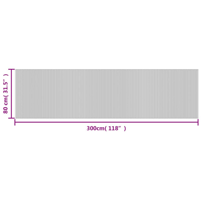 Tappeto Rettangolare Grigio 80x300 cm in Bambù 376784
