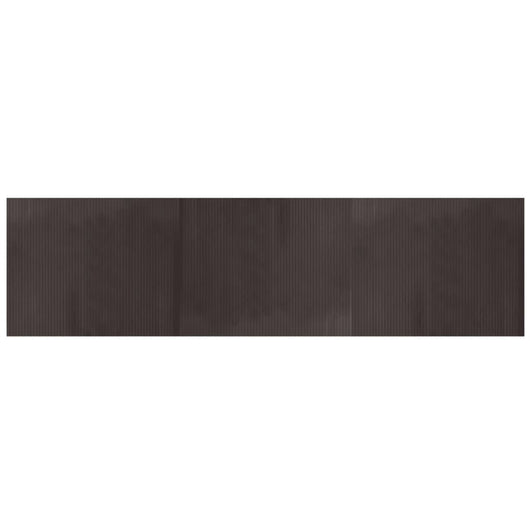 Tappeto Rettangolare Marrone Scuro 80x300 cm in Bambù 376785