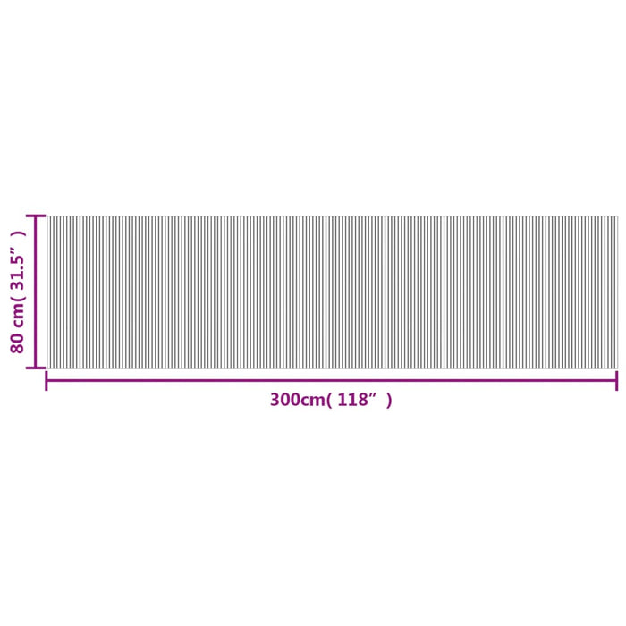 Tappeto Rettangolare Marrone Scuro 80x300 cm in Bambù