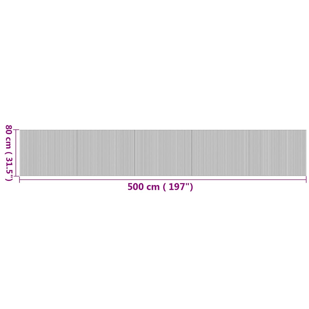 vidaXL Tappeto Rettangolare Natura 80x500 cm in Bambù