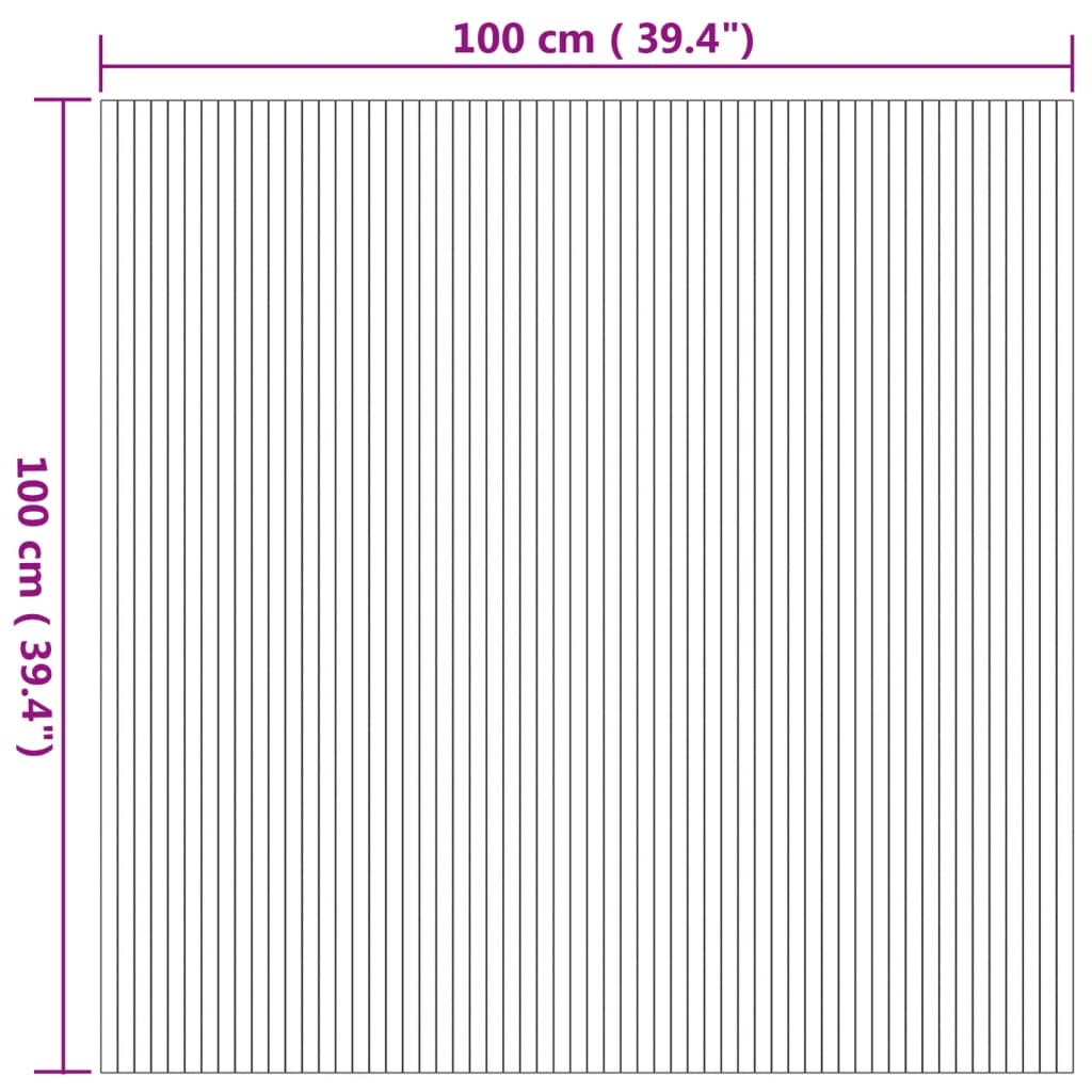 Tappeto Rettangolare Naturale 100x100 cm in Bambù 376799
