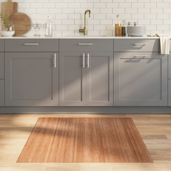 Tappeto Rettangolare Naturale 100x100 cm in Bambù