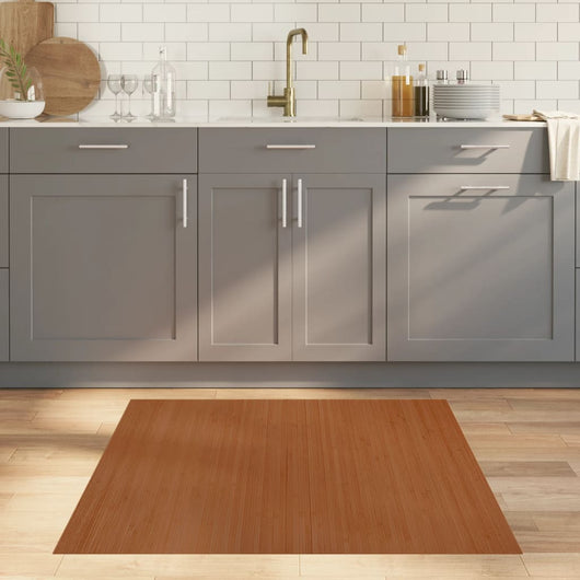 Tappeto Rettangolare Marrone 100x100 cm in Bambù 376800