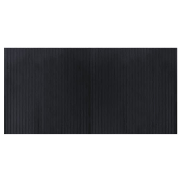 Tappeto Rettangolare Nero 100x200 cm in Bambù 376804