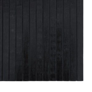 Tappeto Rettangolare Nero 100x200 cm in Bambù