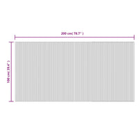 Tappeto Rettangolare Nero 100x200 cm in Bambù 376804